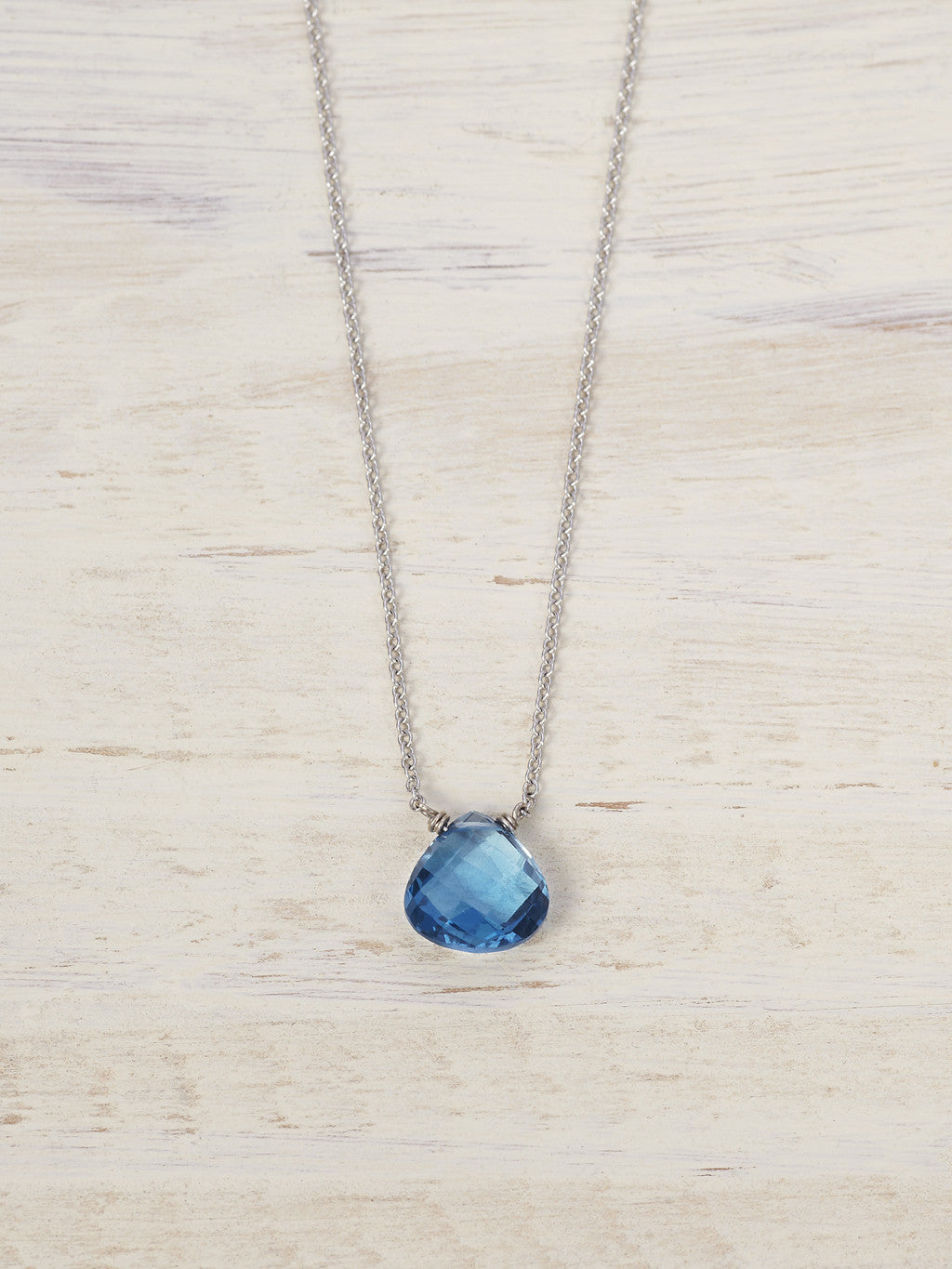 14K London Blue Topaz Gem Necklace - LUNESSA