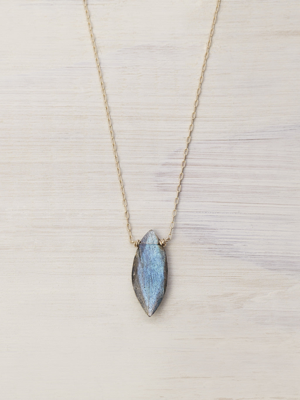 Labradorite Marquis Gem Necklace - LUNESSA