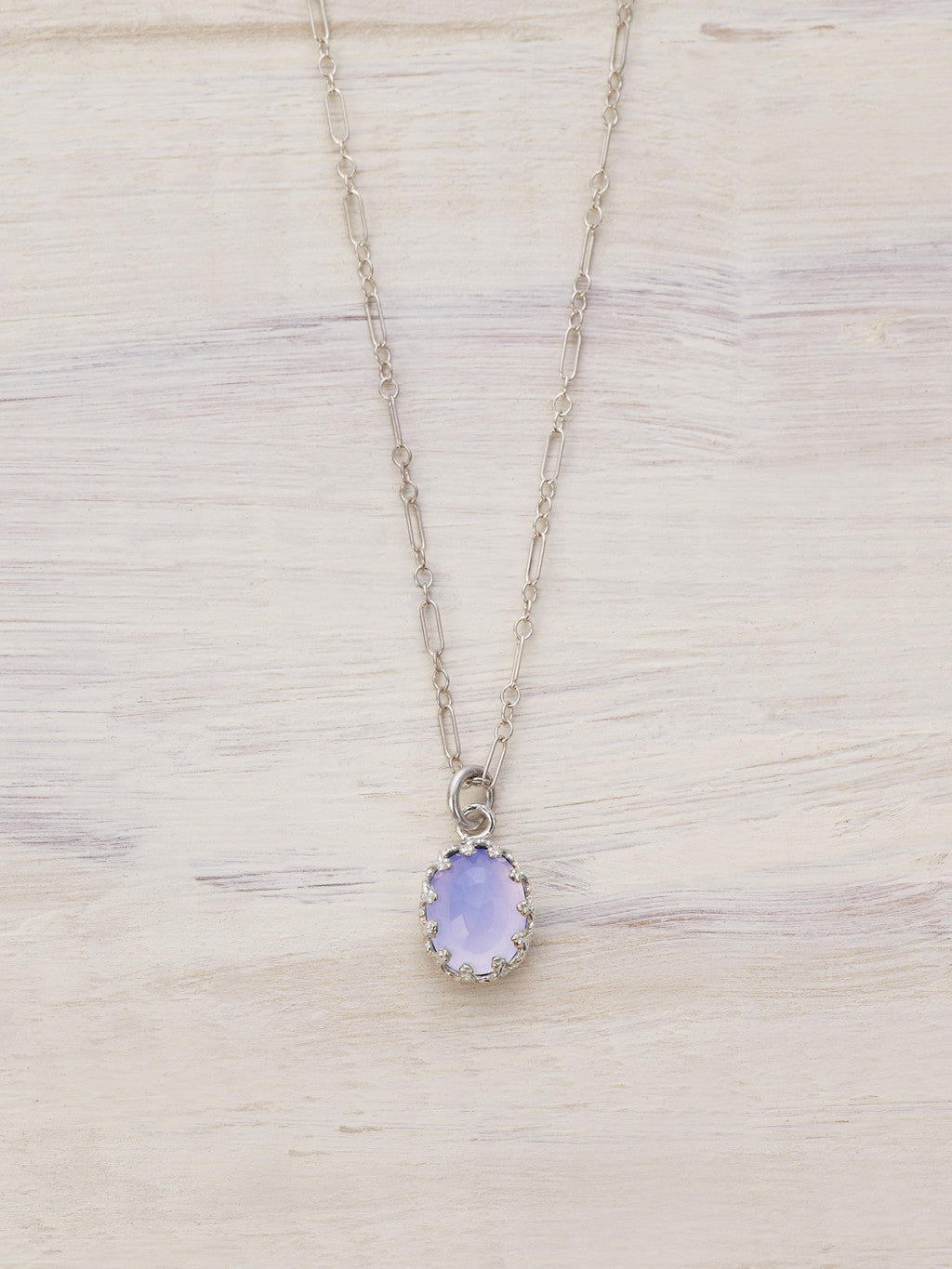 Antique Crown Lavender Chalcedony Necklace - LUNESSA