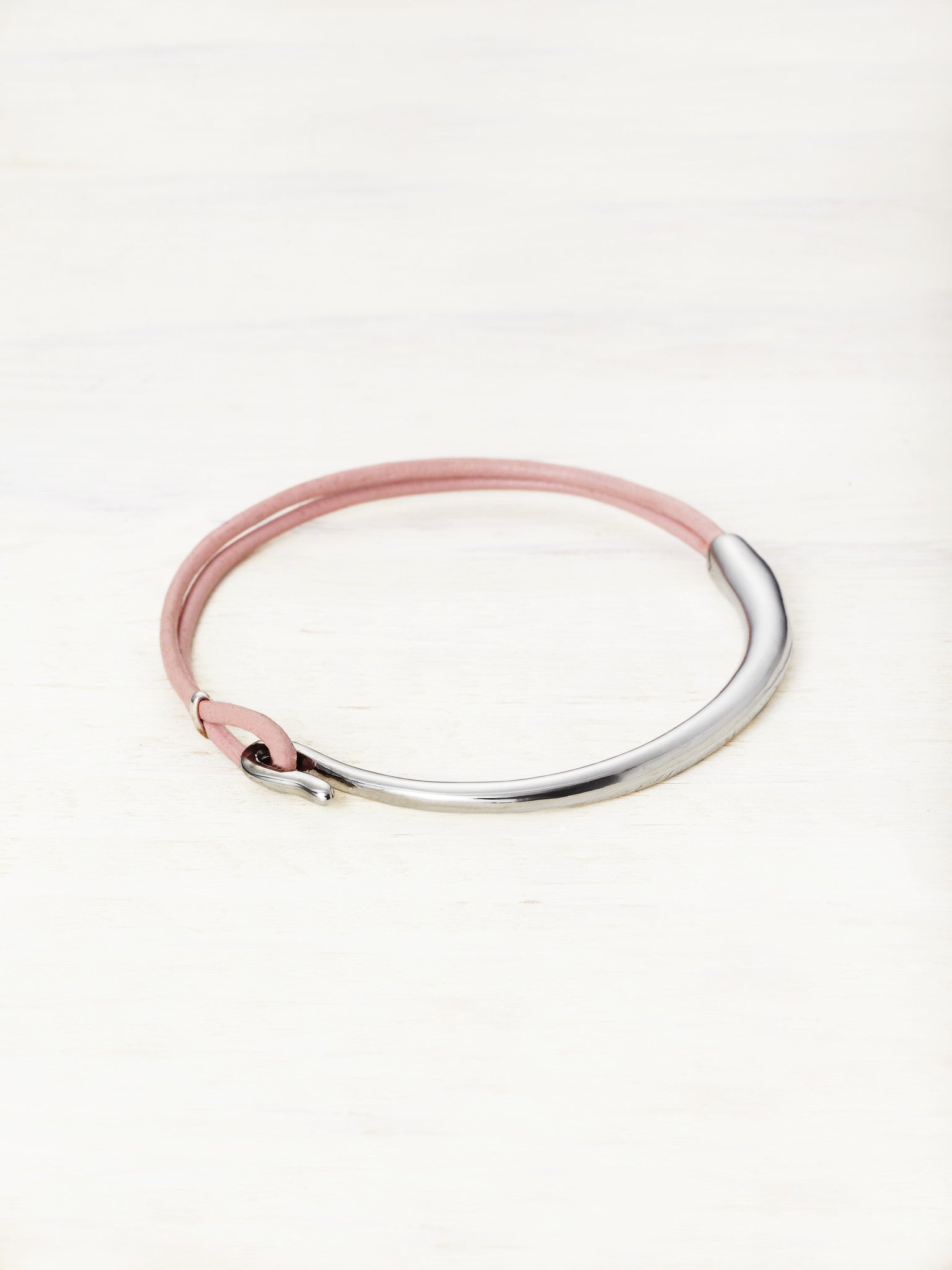 Leather Bar Bracelet - Dusty Rose - LUNESSA