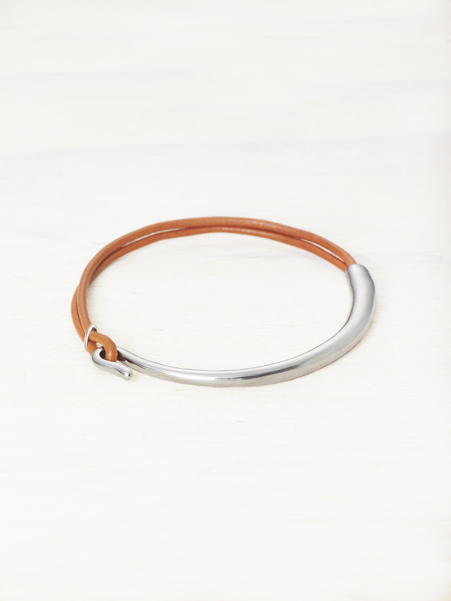 Leather Bar Bracelet - Spice - LUNESSA