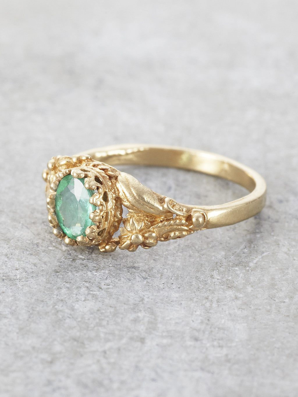 14K Earthly Emerald Garden Ring