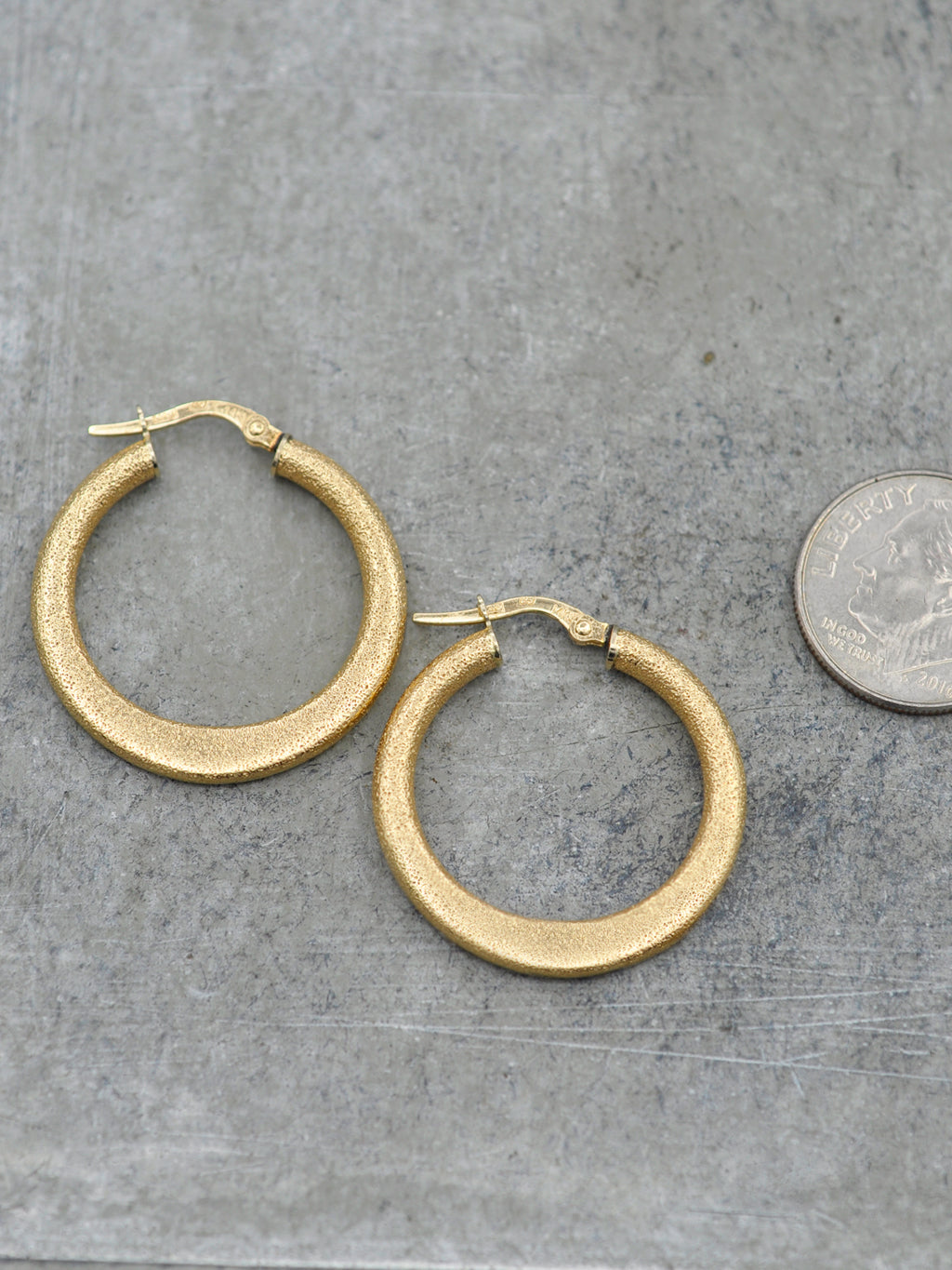 14K Gold Medium Stardust Hoops