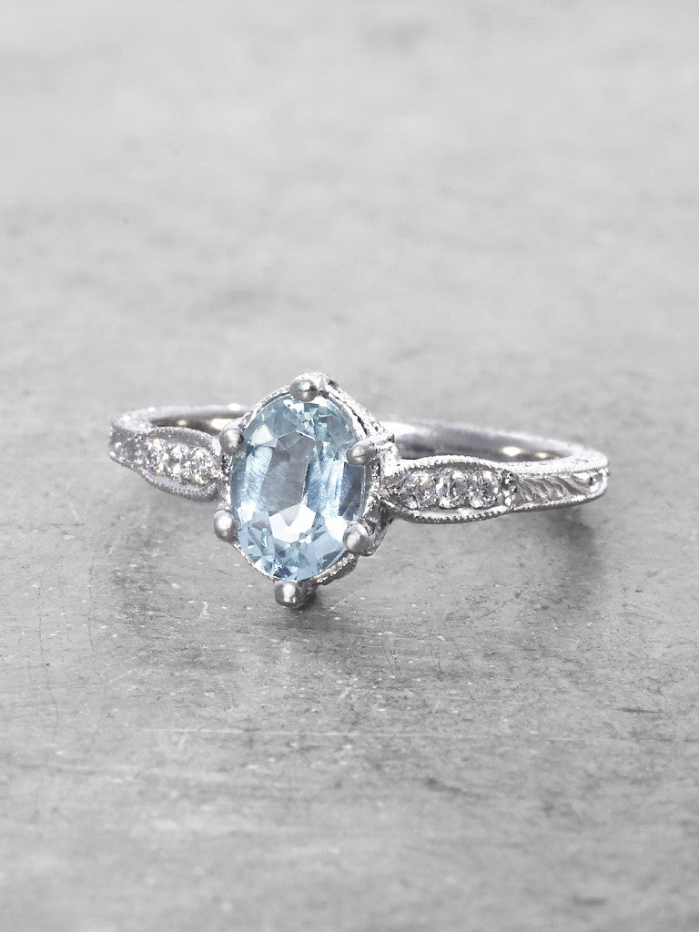 Priscilla Aquamarine & Diamond Ring