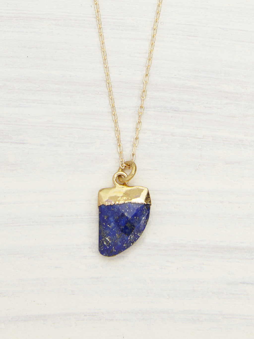 Bohemian Lapis Horn Necklace - LUNESSA