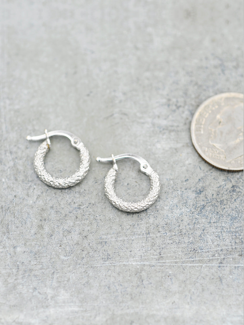 14K Tiny Stardust Hoops