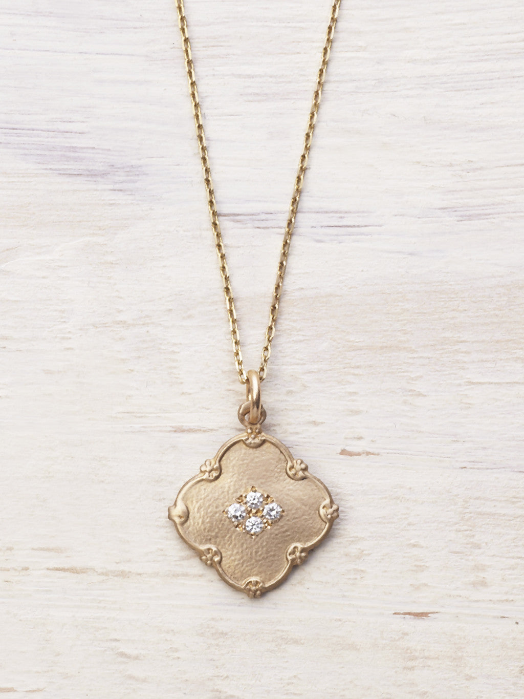 14K Lucky Diamond Clover Necklace - LUNESSA