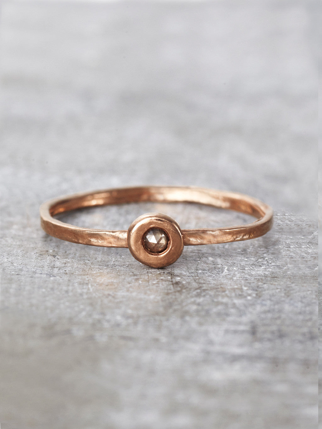 Champagne Diamond Stacking Dot Ring - LUNESSA