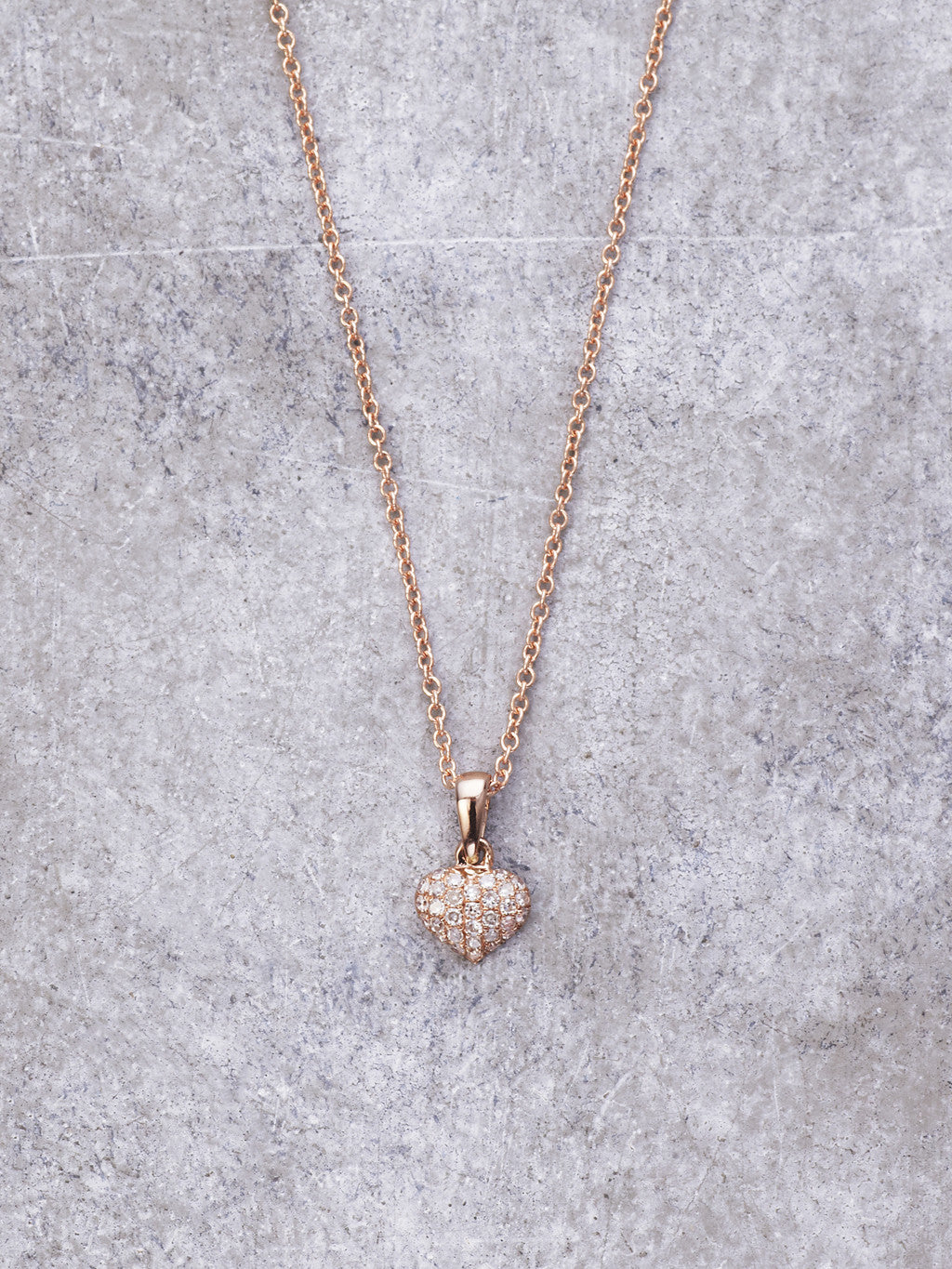 Petite Pave Diamond Heart Necklace - LUNESSA