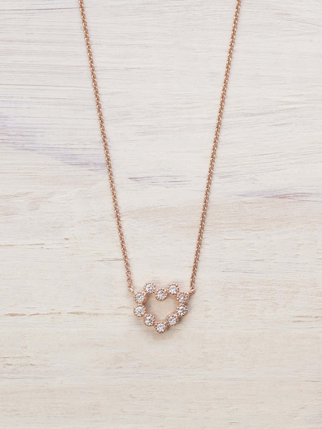 Open Heart Diamond Wreath Necklace - LUNESSA