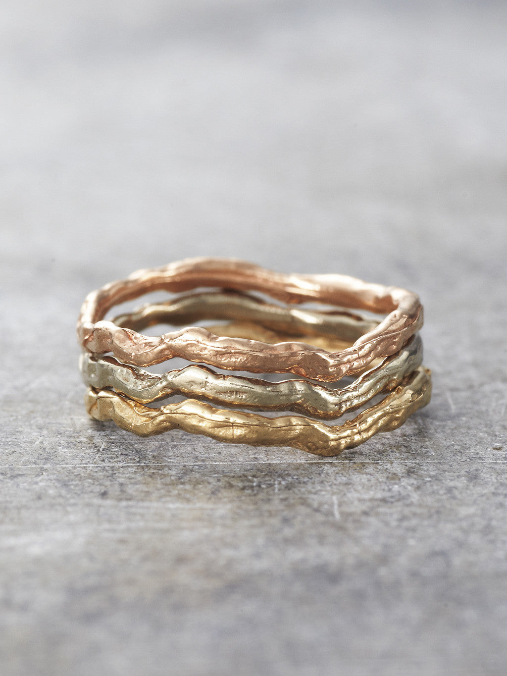 Wavy Branch Stacking Rings - LUNESSA