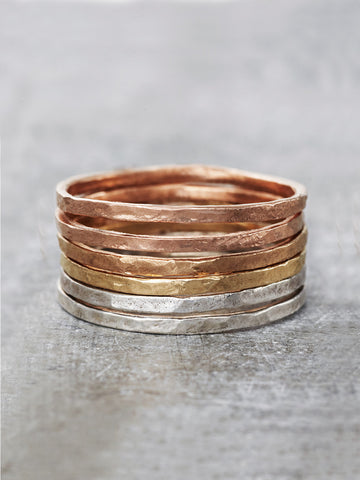 Hammered Stacking Rings - LUNESSA