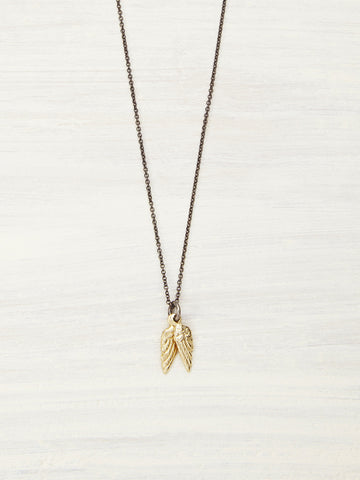 14K Gold Baby Angel Wings Necklace - LUNESSA
