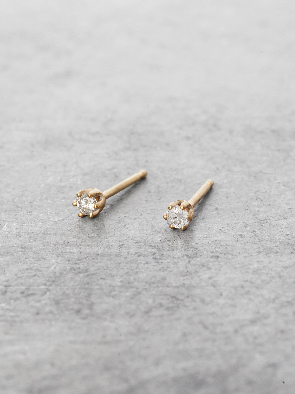 Six-Prong Tiny Diamond Post Earrings