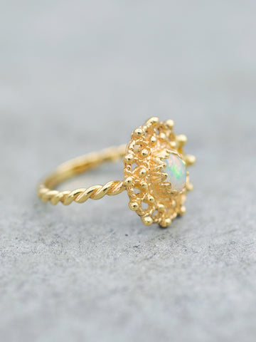 14K Opal Lace Ring