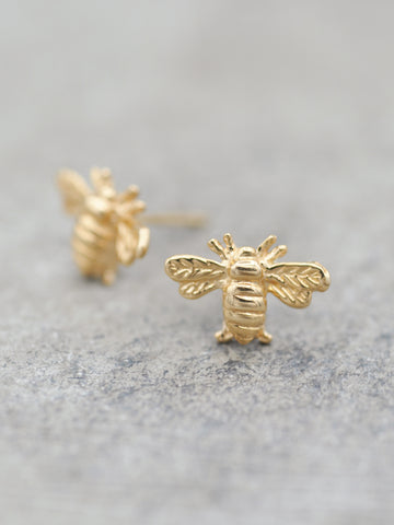 14K Precious Bee Post Earrings