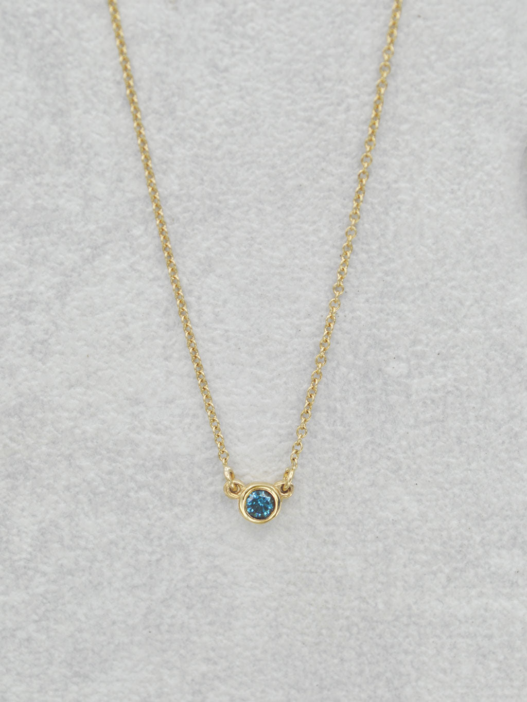 Blue Diamond Bezel Necklace