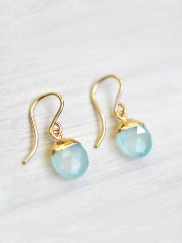 Gold dipped Peruvian Calcite Oval Earrings