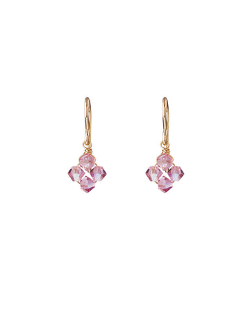 Crystal Diamond Clover Earrings - Light Rose - LUNESSA