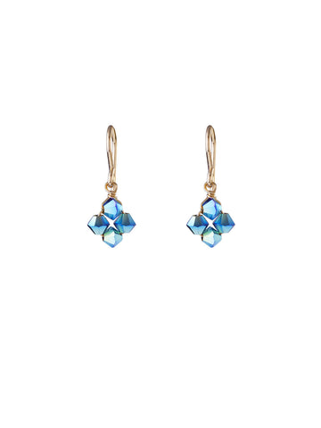 Crystal Diamond Clover Earrings - Peacock - LUNESSA