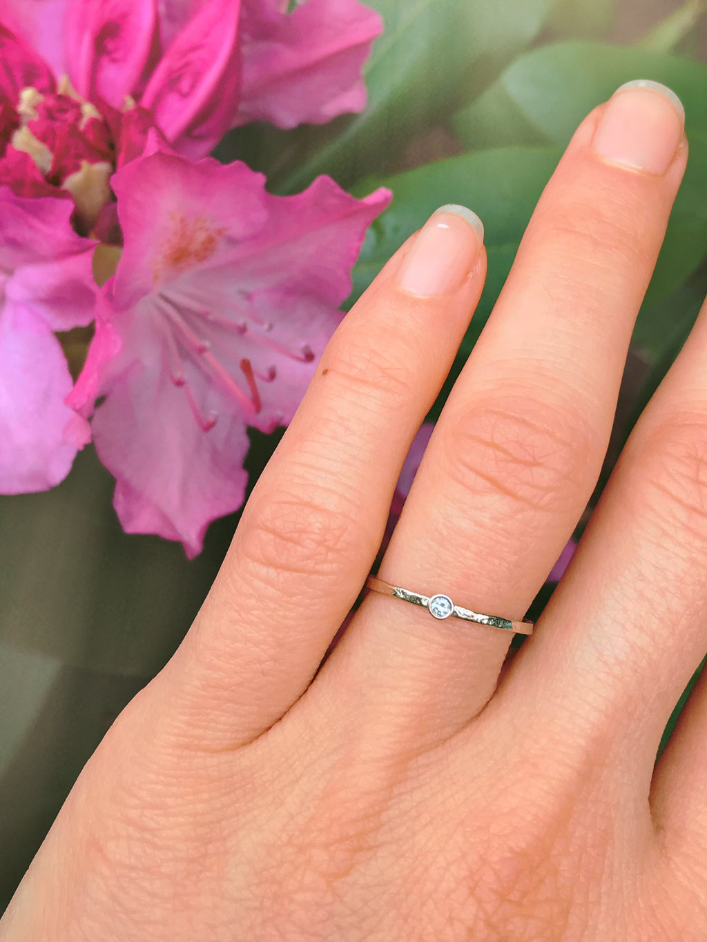 Delicate Diamond Solitaire Stacking Rings | LUNESSA