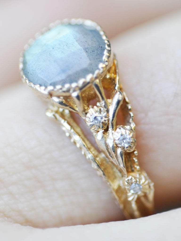 Labradorite & Pearl Gemstone Ring Raw Stone Rings for Women Handmade Ring S  Birthstone Ring Wedding Ring Womens Ring Boho Rings - Etsy