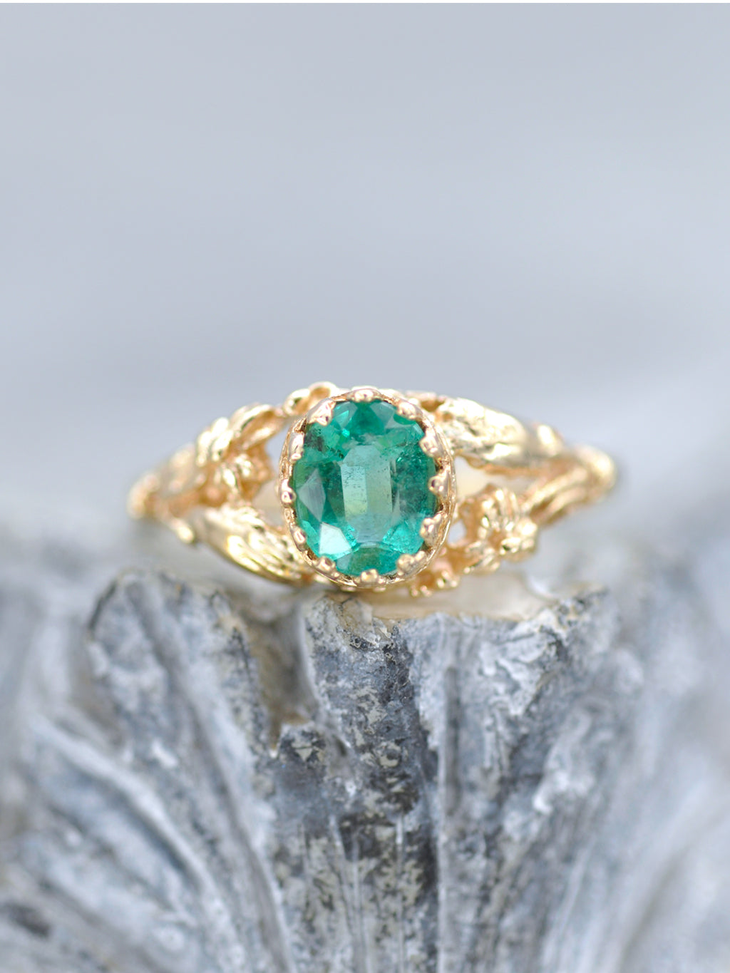 14K Earthly Emerald Garden Ring | LUNESSA
