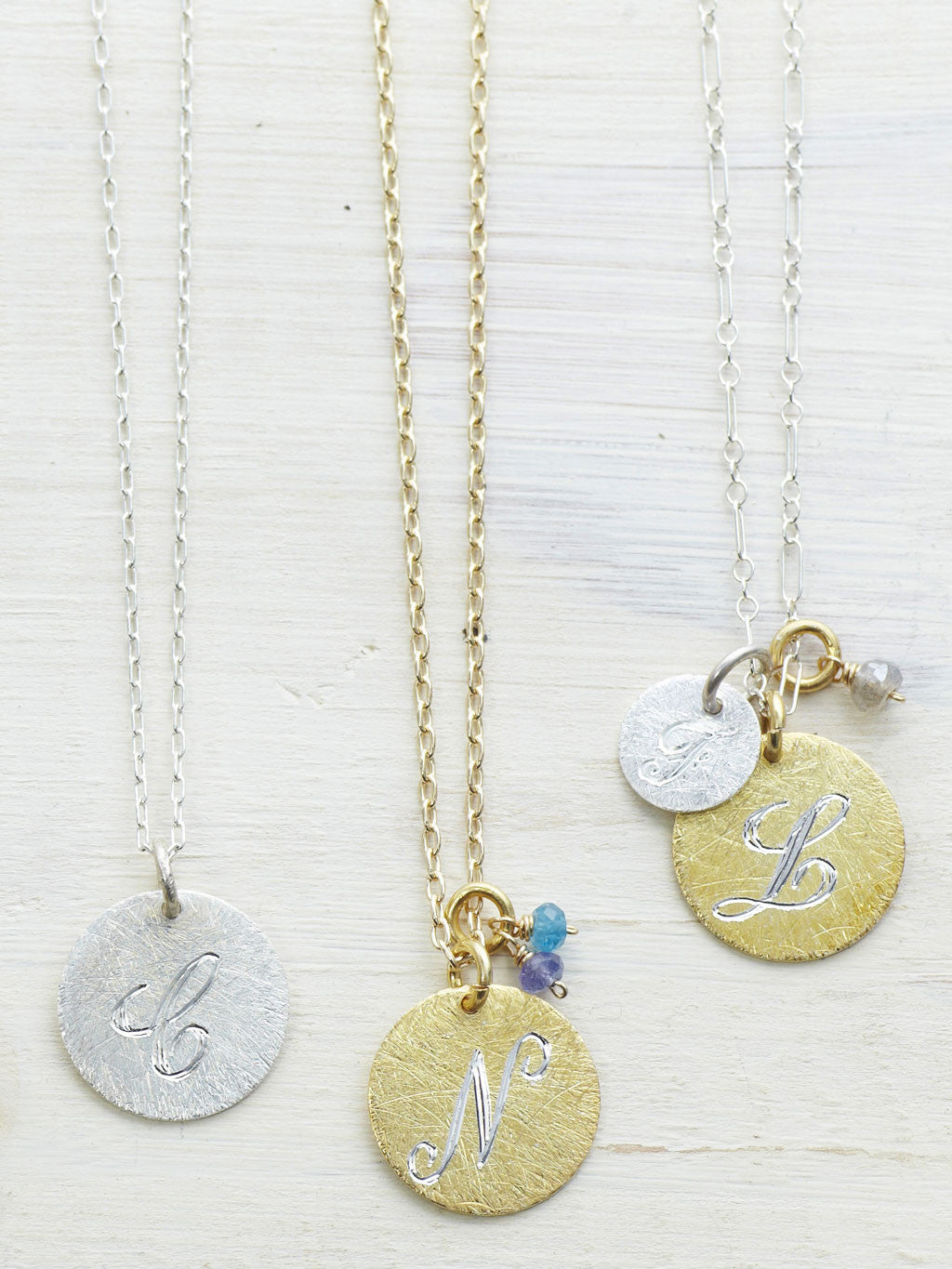Petite Engraved Initial Disk Charms