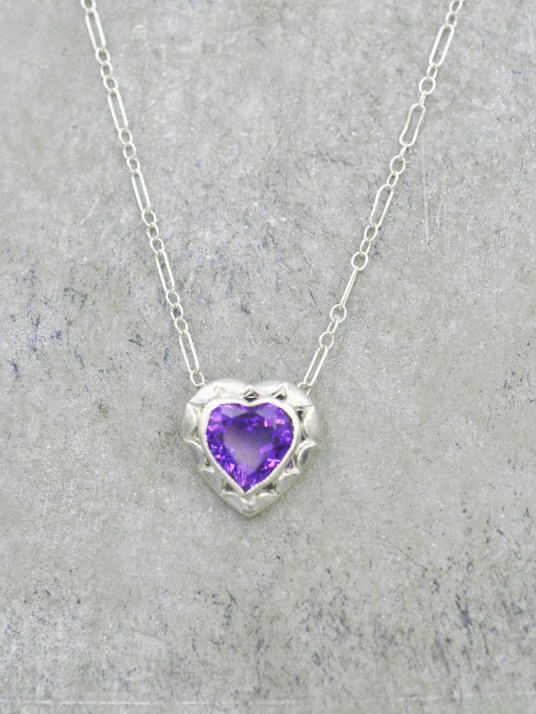 Juliet Amethyst Heart Necklace