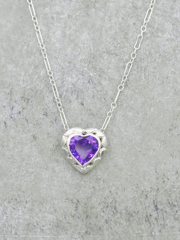 Juliet Amethyst Heart Necklace
