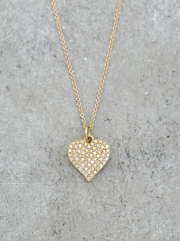 14K Chloe Pave Diamond Heart Necklace LUNESSA
