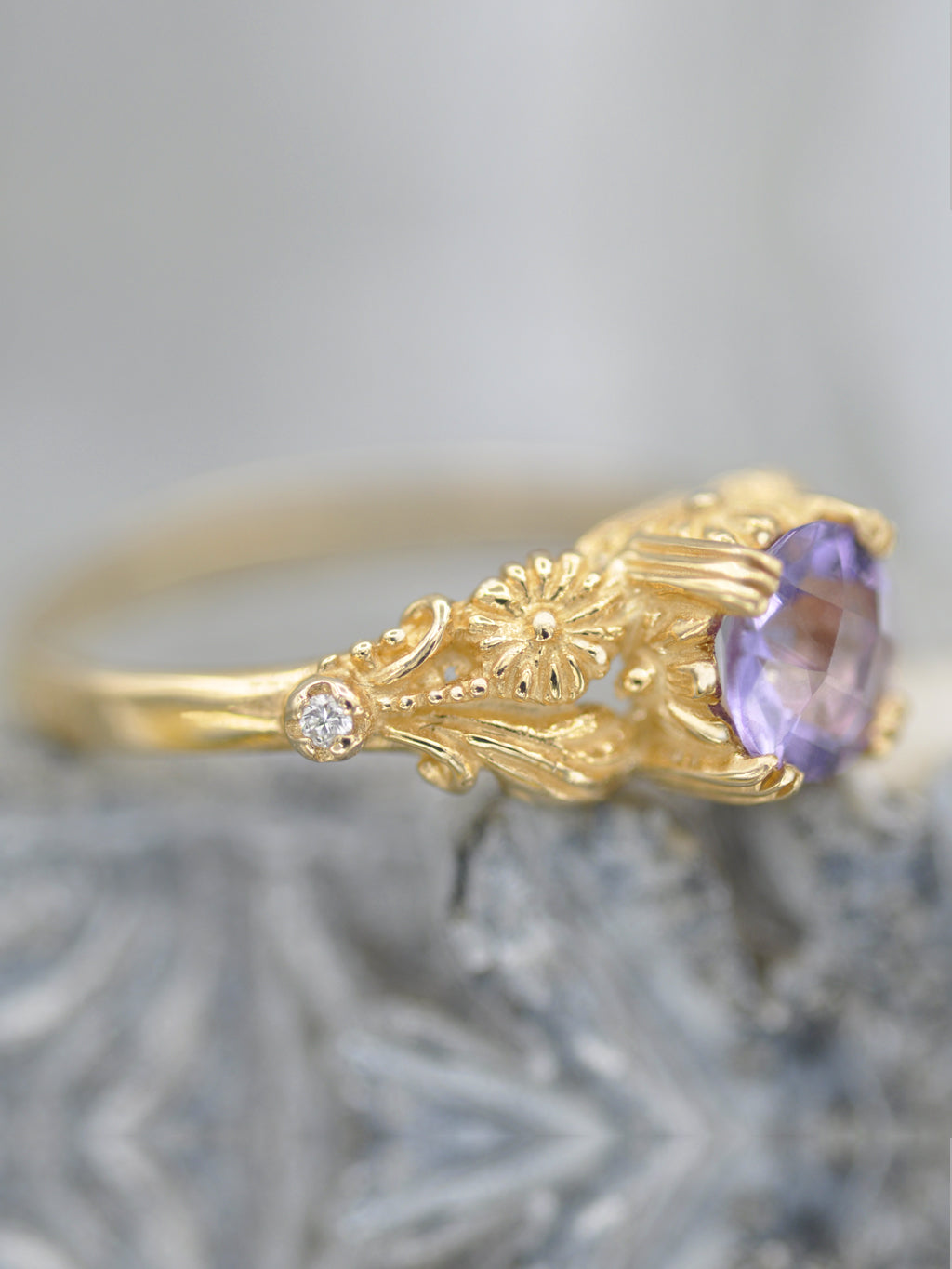14K Enchanted Blossom Ring - Amethyst