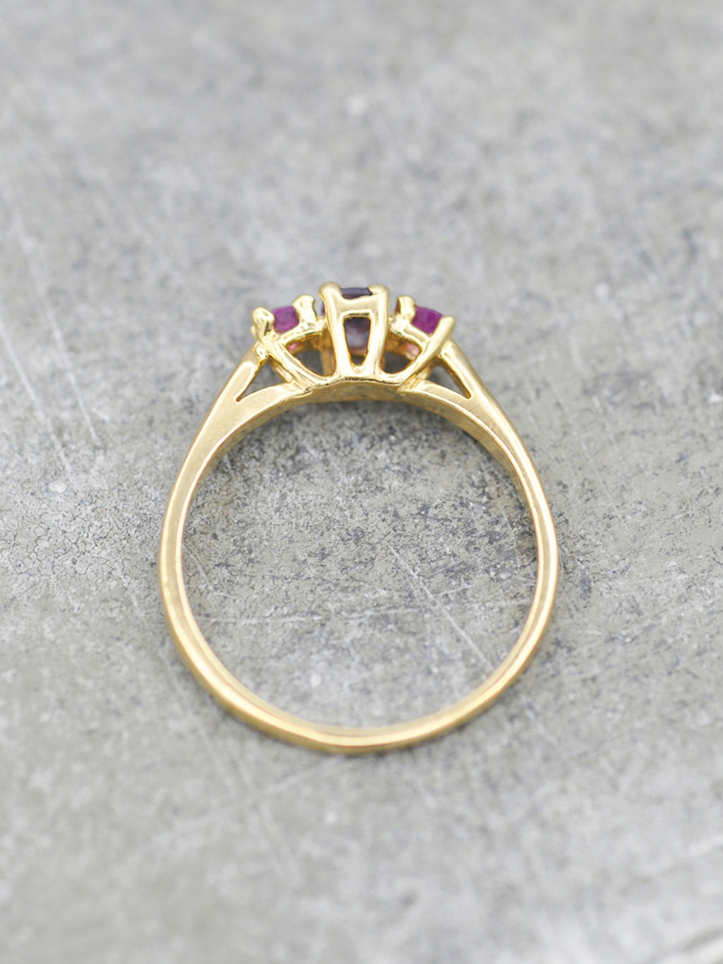 14K Lilac Sapphire + Ruby Ring