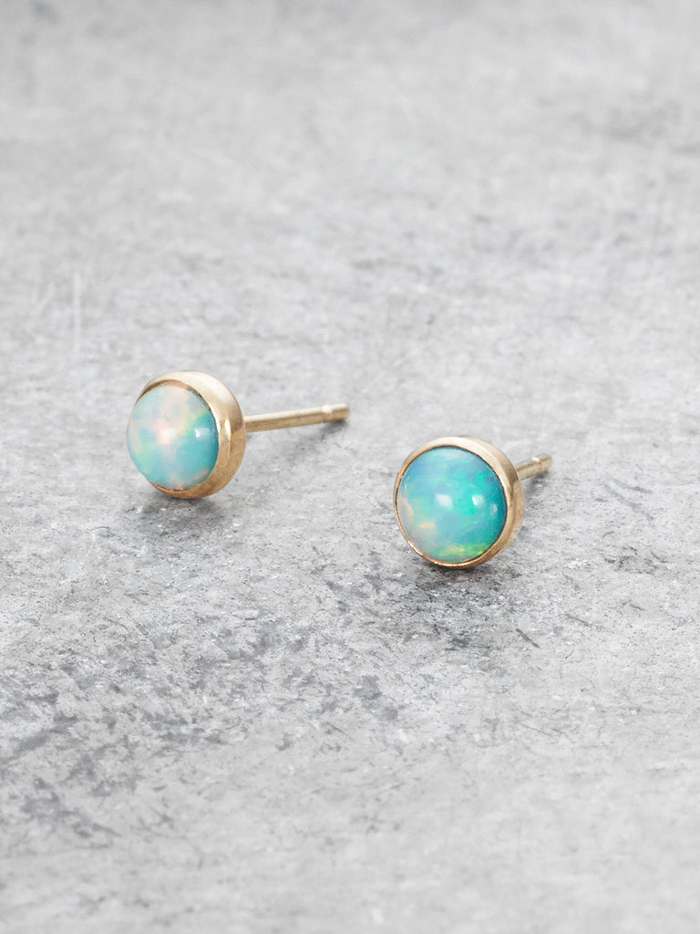 14K Gold Framed Opal Posts | LUNESSA