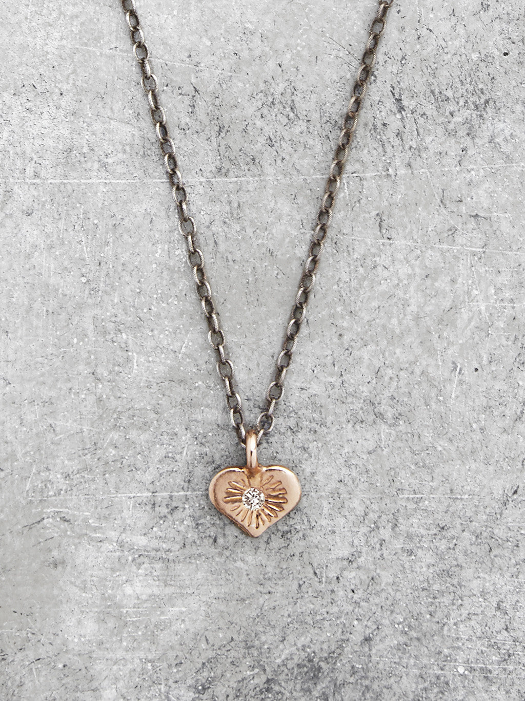 Open Hearted Diamond Necklace - Rose Gold