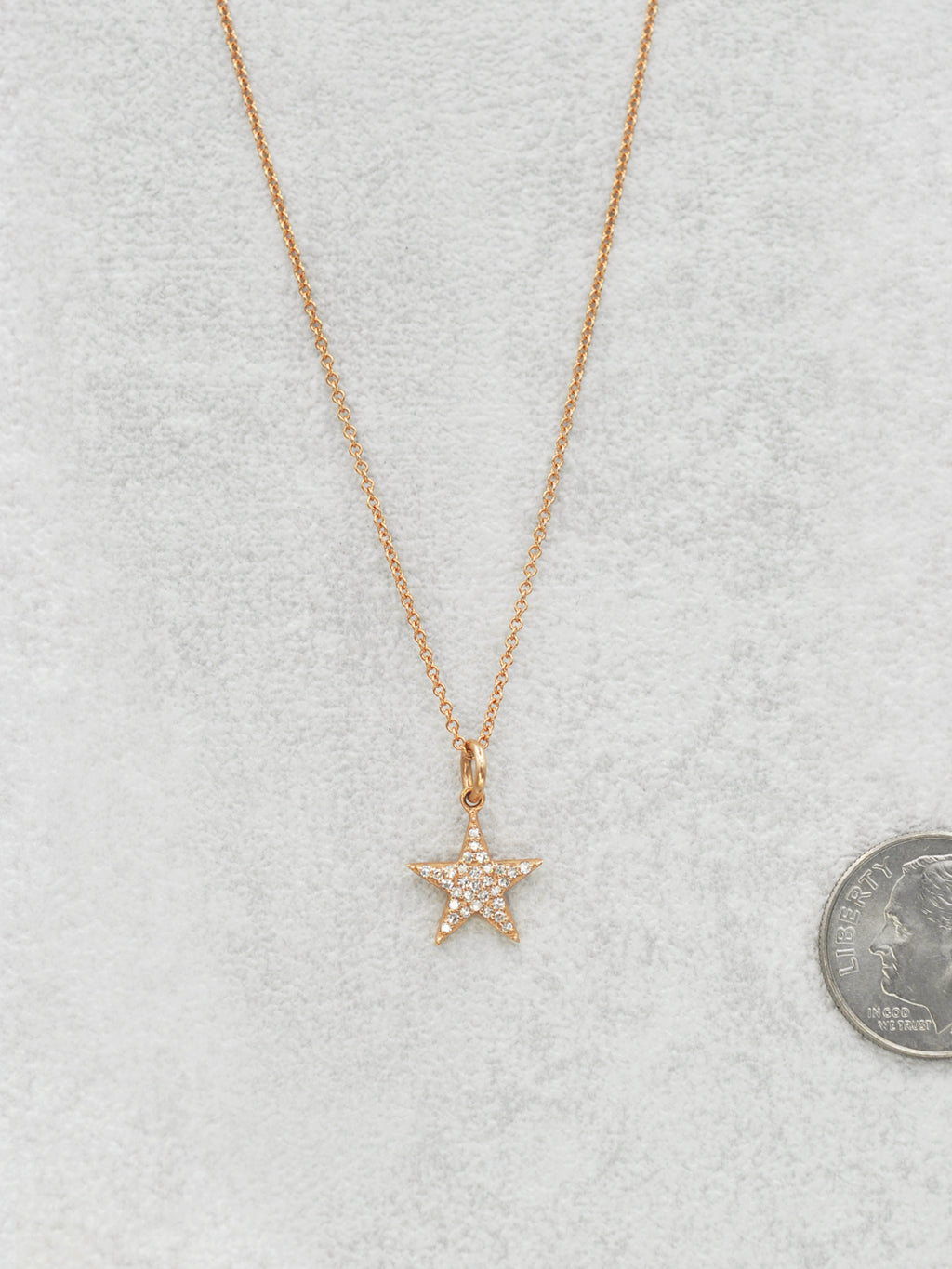 14K Pave Diamond Star Necklace