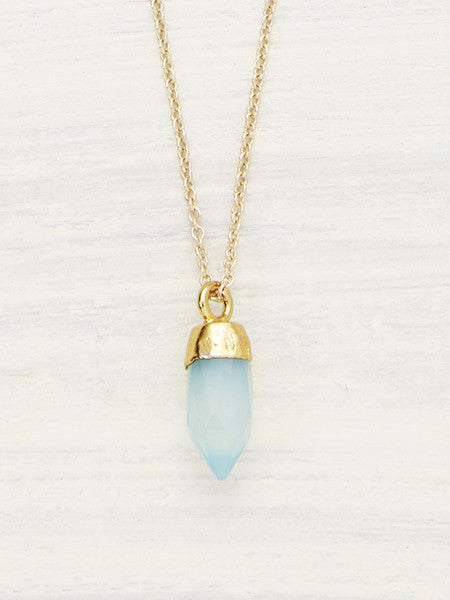 Tiny Crystal Point Necklace - Peruvian Calcite - LUNESSA