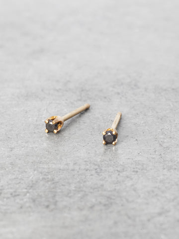 Tiniest Black Diamond Post Earrings
