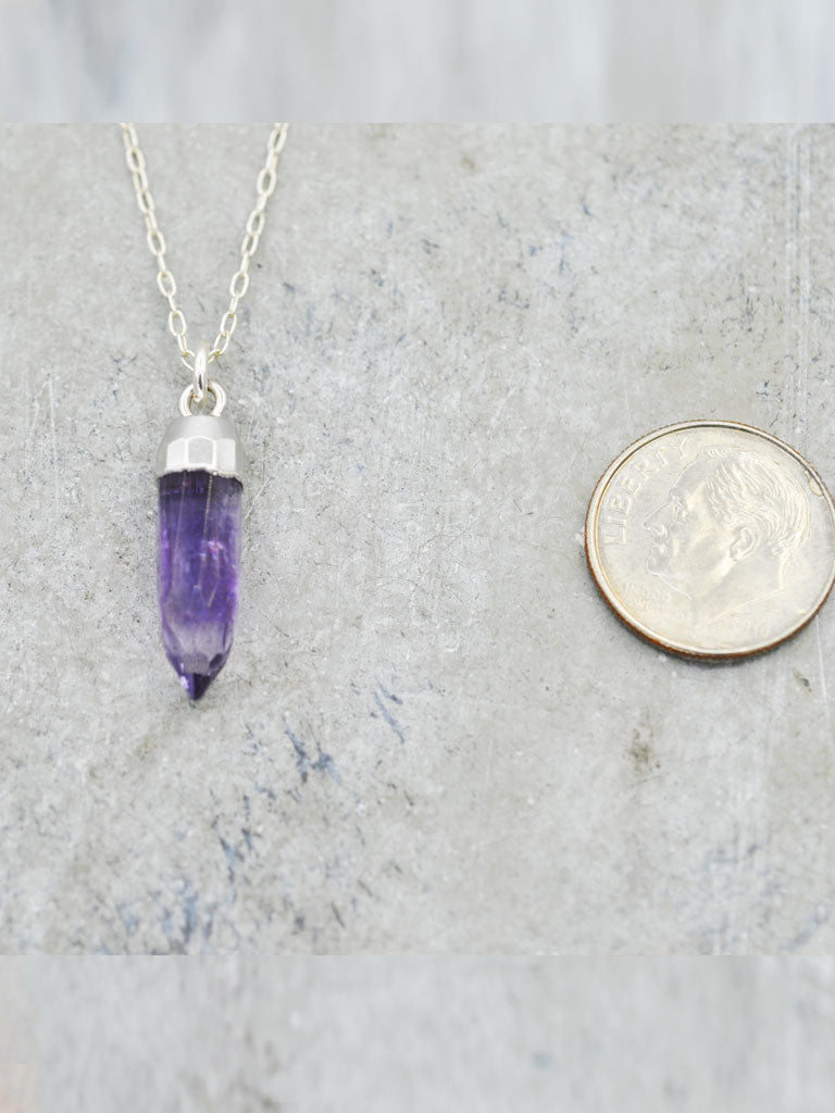 Crystal Point Necklace - Amethyst
