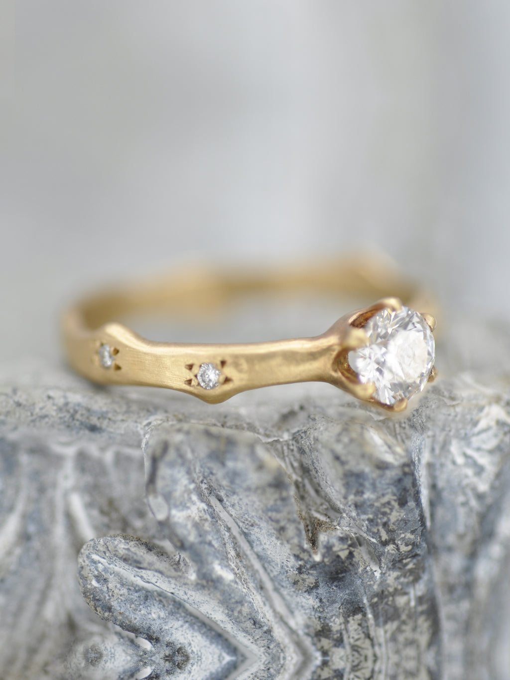 Willow Solitaire Diamond Branch Ring